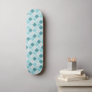 Blaue marokkanische Trellis, Latticework, Quatrefo Skateboard