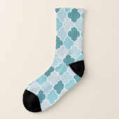 Blaue marokkanische Trellis, Latticework, Quatrefo Socken (Links - Außen)