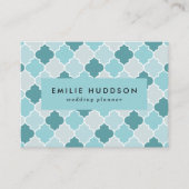Blaue marokkanische Trellis, Latticework, Quatrefo Visitenkarte (Vorderseite)