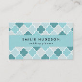 Blaue marokkanische Trellis, Latticework, Quatrefo Visitenkarte (Vorderseite)