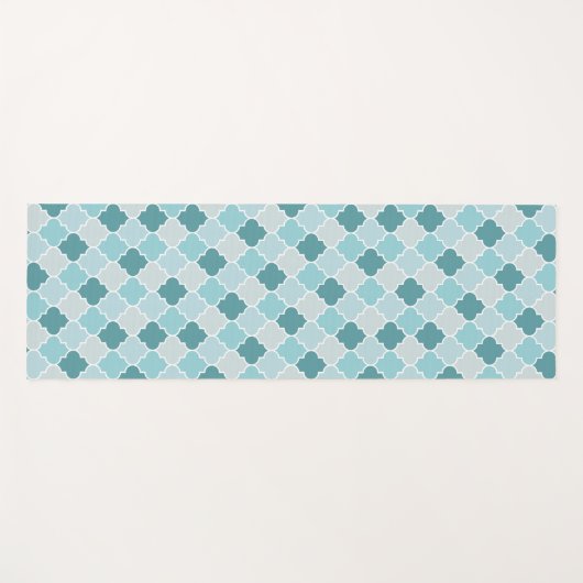 Blaue marokkanische Trellis, Latticework, Quatrefo Yogamatte (Vorderseite (Horizontal))