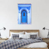 Blaue marokkanische Tür Leinwanddruck (Insitu (Schlafzimmer))