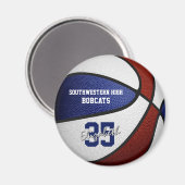 Blaue Marotonmannschaft färbt Jungs Basketball Magnet (Vorderseite/Rückseite)