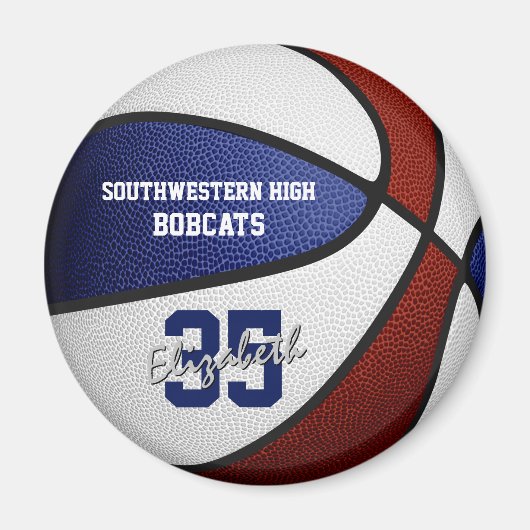 Blaue Marotonmannschaft färbt Jungs Basketball Magnet (Vorne)