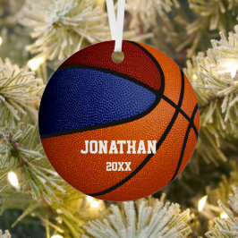 Blaue Marotonmannschaft färbt Jungs Basketball Ornament Aus Metall