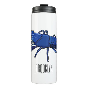 Blaue Marron-Flusskrebs Cartoon-Illustration Thermosbecher
