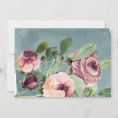 Blaue Marsala-Blütenkommune Einladung (Rückseite)