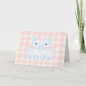 Blaue Marshmallow-Bunny-Hasen Ostern Karte (Vorderseite)