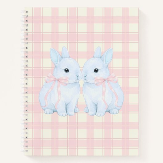 Blaue Marshmallow-Hasen-Kaninchen Notizblock (Vorderseite)