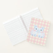 Blaue Marshmallow-Hasen-Kaninchen Notizblock (Innenseite)