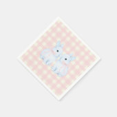 Blaue Marshmallow-Hasen-Kaninchen Ostern Serviette (Ecke)