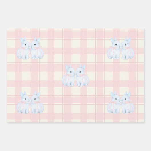 Blaue Marshmallow-Hasen-Ostern Geschenkpapier Set (Vorderseite 3)