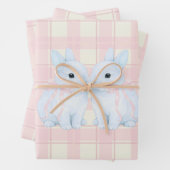 Blaue Marshmallow-Hasen-Ostern Geschenkpapier Set (Beispiel)