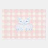 Blaue Marshmallow-Hasen-Ostern Geschenkpapier Set (Vorderseite)