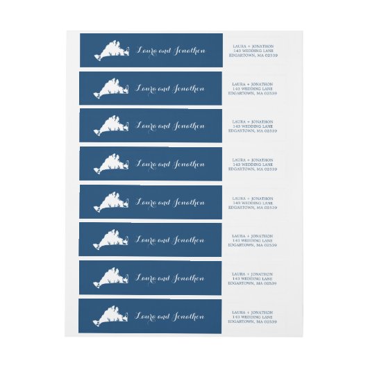 Blaue Martha's Vineyard Map Wedding (Bogen)