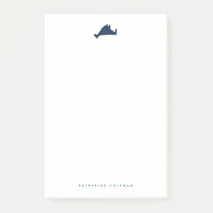 Blaue Marthas-Weinkarte Monogram Post-it Klebezettel