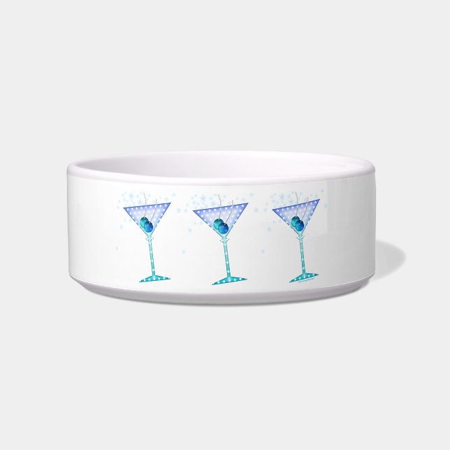 BLAUE MARTINI-COCKTAIL-IMBISS-SCHÜSSEL NAPF (Vorderseite)