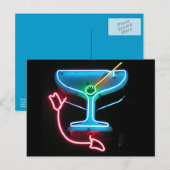 Blaue Martini Postkarte (Vorne/Hinten)