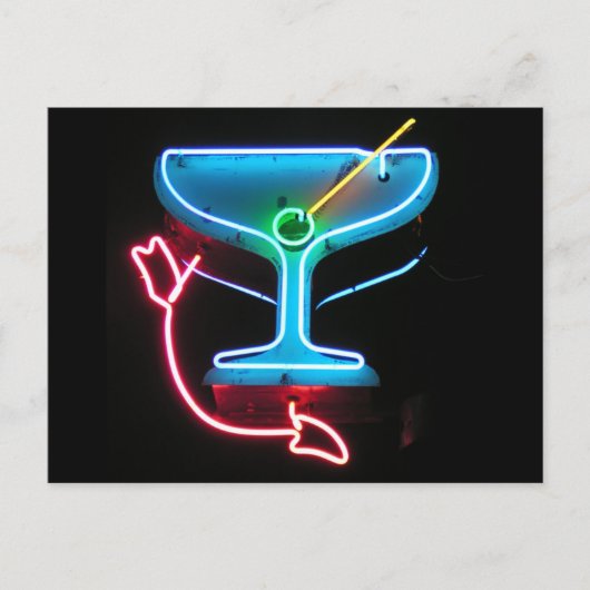 Blaue Martini Postkarte (Vorderseite)