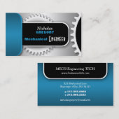 Blaue Maschinenbauingenieur-Gang-Visitenkarten Visitenkarte (Vorne/Hinten)