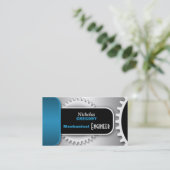 Blaue Maschinenbauingenieur-Gang-Visitenkarten Visitenkarte (Stehend Vorderseite)