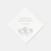 Blaue Maskerade-Maske Elegante Quinceanera Serviette (Ecke)