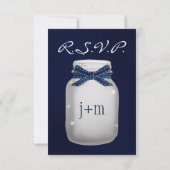 Blaue Mason Jar mit RSVP-Karte für Firefreflies RSVP Karte (Rückseite)