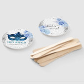 Blaue Masquerade Geburtstagsparty Fächer (Non-assembled)