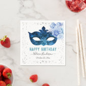 Blaue Masquerade Geburtstagsparty Serviette (Beispiel)