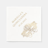 Blaue Masquerade Maske Elegante Serviette (Vorderseite)