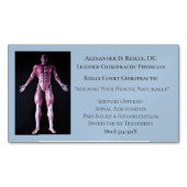 Blaue Massagetherapie Chiropraktische Ärztin Mediz Magnetische Visitenkarte (Vorderseite)