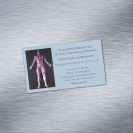 Blaue Massagetherapie Chiropraktische Ärztin Mediz Magnetische Visitenkarte