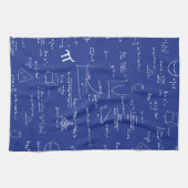Blaue Mathematik Formeln Handgeschriebene Algebra Geschirrtuch (Horizontal)