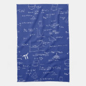 Blaue Mathematik Formeln Handgeschriebene Algebra Geschirrtuch (Vertikal)