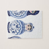 Blaue Matryoshka Puppen Puzzle (Horizontal)