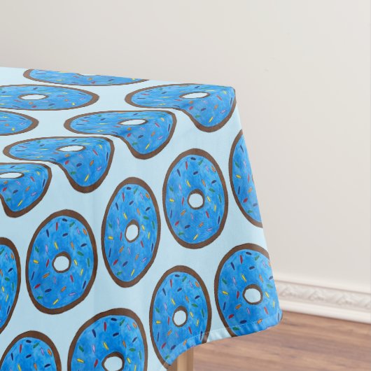 Blaue Mattierte Donut Doughnut Regenbogen Sprinkle Tischdecke (Beispiel)