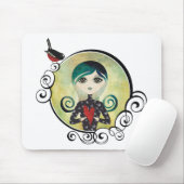 blaue Mausunterlage Dame Mousepad (Mit Mouse)