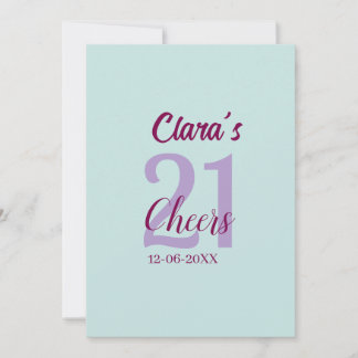 blaue mauve prost 21. Geburtstag Name Datum Einladung