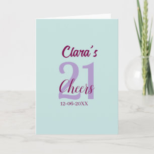 blaue mauve prost 21. Geburtstag Name Datum Karte