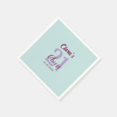 blaue mauve prost 21. Geburtstag Name Datum Serviette (Ecke)