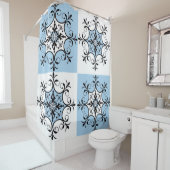 Blaue Medaille Duschvorhang (Beispiel)