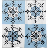 Blaue Medaille Duschvorhang (Vorderseite)