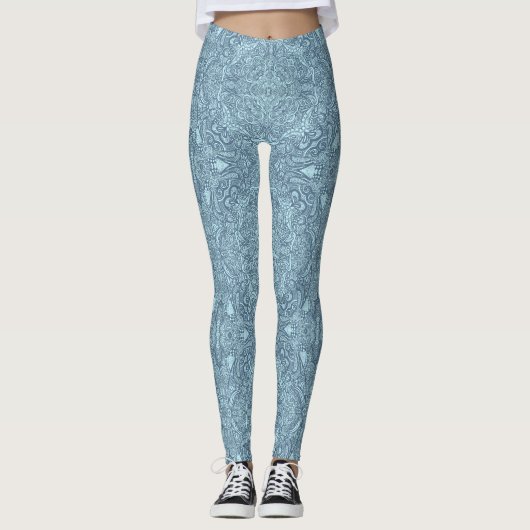 Blaue Medaillon-Leggings Leggings (Vorderseite)