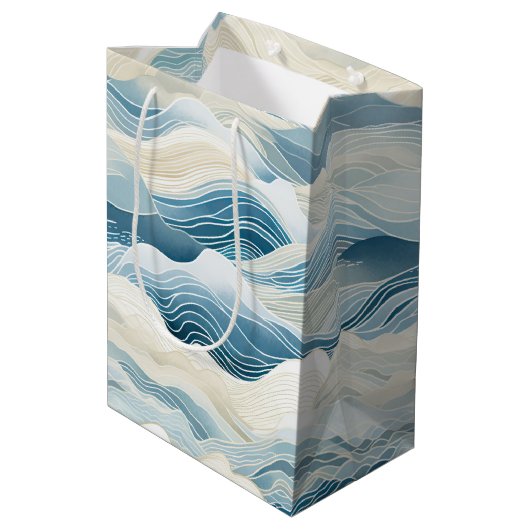 Blaue Meerbrassen Mittlere Geschenktüte (Rückseite Schrägansicht)