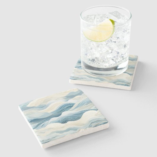 Blaue Meerbrassen Steinuntersetzer (Seitenansicht)