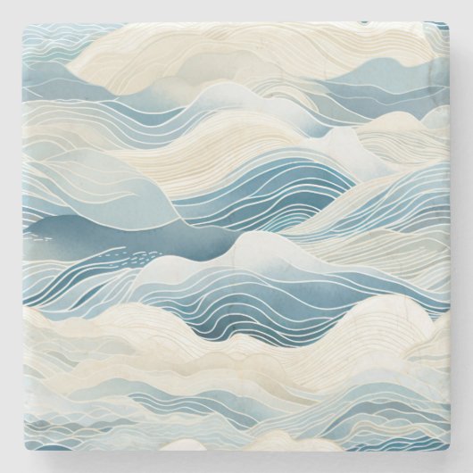 Blaue Meerbrassen Steinuntersetzer (Vorderseite)