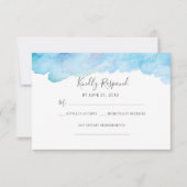 Blaue Meerbrise Watercolor RSVP-Karten Einladung (Vorderseite)
