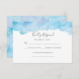 Blaue Meerbrise Watercolor RSVP-Karten Einladung