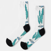 Blaue Meeresalgen Donnerbucht Socken (Linkes Detail)
