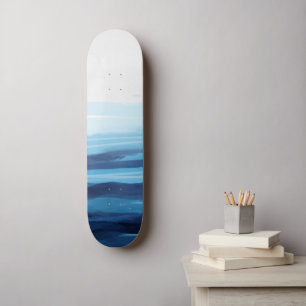 Blaue Meeresfarbe Abstraktes Meer Monogramm Skateboard